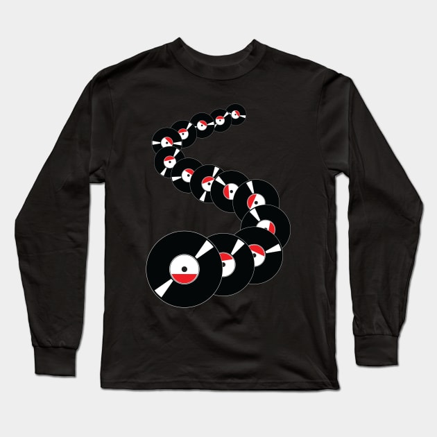 Vinyl Snake Long Sleeve T-Shirt by modernistdesign